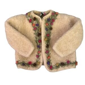 Blairmoor Original Vintage Mohair Kid Sweater 1950s Union Tag Roses Child Flower